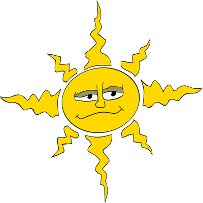 soleil - astre - environnement - smiley émoticône émoji cartoon clipart illustration - artémotic