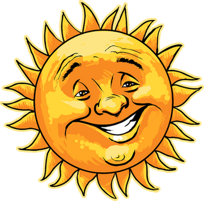 soleil - astre - environnement - smiley émoticône émoji cartoon clipart illustration - artémotic