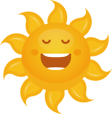 soleil - astre - environnement - smiley émoticône émoji cartoon clipart illustration - artémotic