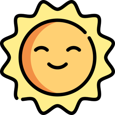 soleil - astre - environnement - smiley émoticône émoji cartoon clipart illustration - artémotic