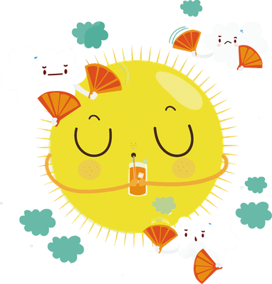 soleil - astre - environnement - smiley émoticône émoji cartoon clipart illustration - artémotic