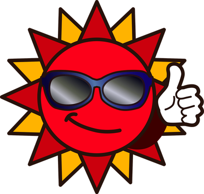 soleil - astre - environnement - smiley émoticône émoji cartoon clipart illustration - artémotic