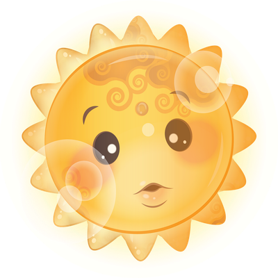 soleil - astre - environnement - smiley émoticône émoji cartoon clipart illustration - artémotic
