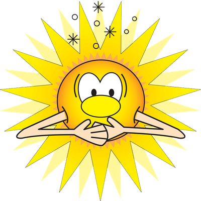 soleil - astre - environnement - smiley émoticône émoji cartoon clipart illustration - artémotic