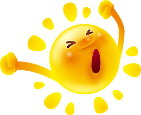 soleil - astre - environnement - smiley émoticône émoji cartoon clipart illustration - artémotic