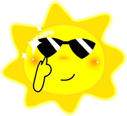 soleil - astre - environnement - smiley émoticône émoji cartoon clipart illustration - artémotic