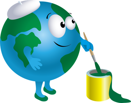 terre - astre - environnement - smiley émoticône émoji cartoon clipart illustration - artémotic
