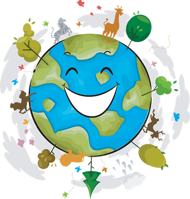 terre - astre - environnement - smiley émoticône émoji cartoon clipart illustration - artémotic