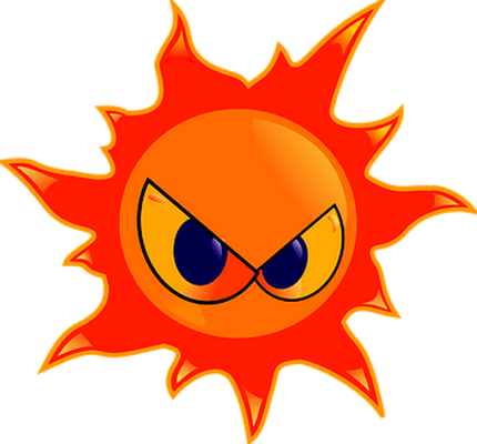 soleil - astre - environnement - smiley émoticône émoji cartoon clipart illustration - artémotic