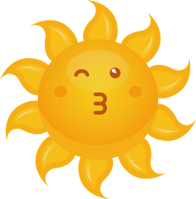 soleil - astre - environnement - smiley émoticône émoji cartoon clipart illustration - artémotic