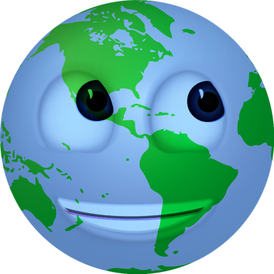 terre - astre - environnement - smiley émoticône émoji cartoon clipart illustration - artémotic
