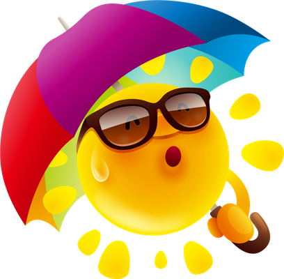 soleil - astre - environnement - smiley émoticône émoji cartoon clipart illustration - artémotic