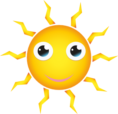 soleil - astre - environnement - smiley émoticône émoji cartoon clipart illustration - artémotic
