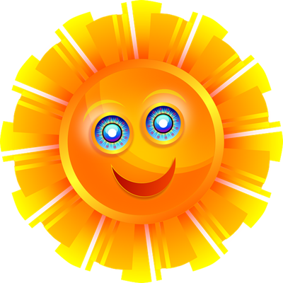soleil - astre - environnement - smiley émoticône émoji cartoon clipart illustration - artémotic