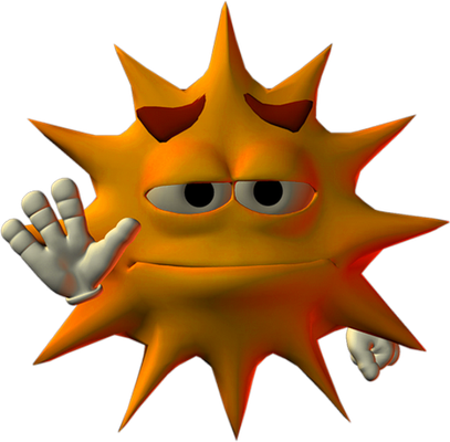 soleil - astre - environnement - smiley émoticône émoji cartoon clipart illustration - artémotic