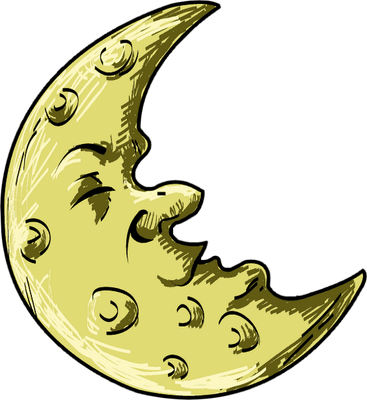 lune - astre - environnement - smiley émoticône émoji cartoon clipart illustration - artémotic
