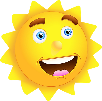 soleil - astre - environnement - smiley émoticône émoji cartoon clipart illustration - artémotic