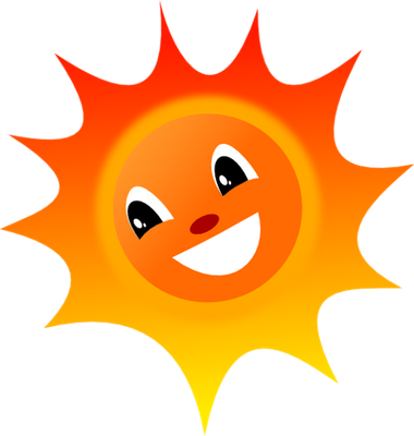 soleil - astre - environnement - smiley émoticône émoji cartoon clipart illustration - artémotic
