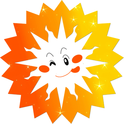 soleil - astre - environnement - smiley émoticône émoji cartoon clipart illustration - artémotic