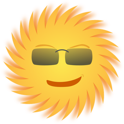 soleil - astre - environnement - smiley émoticône émoji cartoon clipart illustration - artémotic