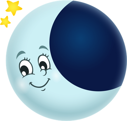 lune - astre - environnement - smiley émoticône émoji cartoon clipart illustration - artémotic