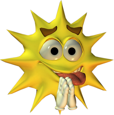 soleil - astre - environnement - smiley émoticône émoji cartoon clipart illustration - artémotic