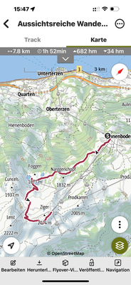 Die Wanderroute.