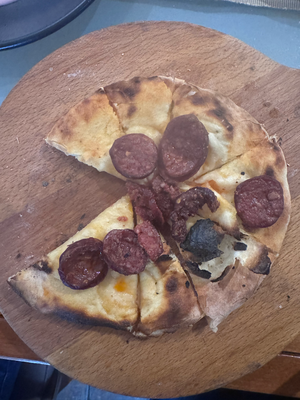 Pizzafladen mit Chorizo.