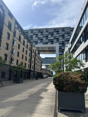 Im Kranhäuser-Quartier.