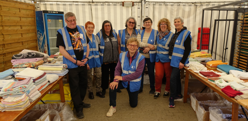 Les bénévoles du Secours Populaire de Dormans avec la présidente Patricia Tissot (au centre).