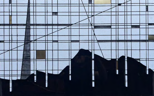AERIAL | 2024 | HOLZ, ACRYL, KINSTHARZ, KUPFER | 47 x 72