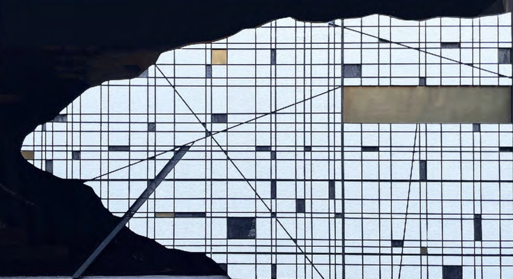 MAHATTAN DETAIL | 2024 | HOLZ, ACRYL, KUPFER, ACRYL | 52 x 94