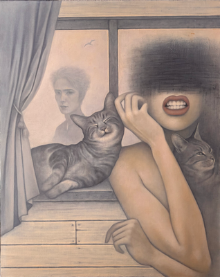 三匹の猫  /  2012  /  914x731mm  /  Oil on canvas