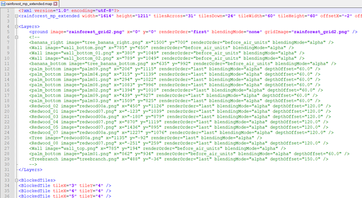rainforest_mp_extended.map opened in Notepad++ (xml view)