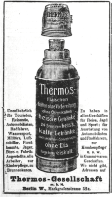 Thermos-Werbung in der Presee vom 5.12.1907