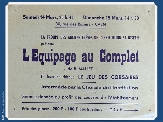 La copie, la reproduction de cette image est soumise à l'autorisation de l'Association Amicale des anciens de Saint-Jo Caen