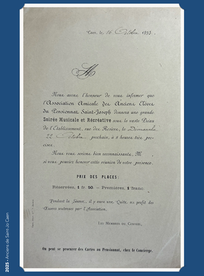 La copie, la reproduction de cette image est soumise à l'autorisation de l'Association Amicale des anciens de Saint-Jo Caen