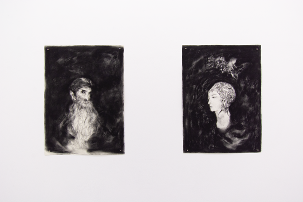 ノワール, 紙にパステル、木炭/Noir, paste and charcoal on paper, 2021