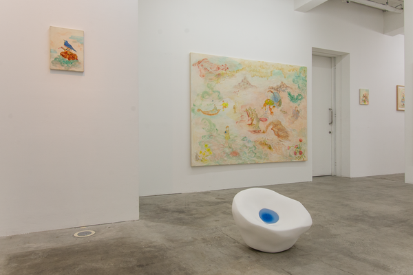 「青蓮丸、西へ」会場風景MEM. shorenmaru Nishi-he, oil on canvas, lump, resin, Installation view, 2019