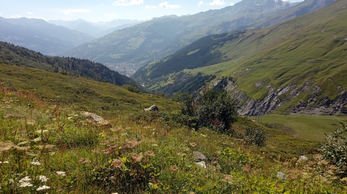 und hier liegt Bourg St Maurice im Tal.