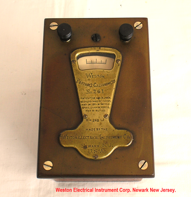 Bild 625 - Weston Electrical Instrument Corp. Newark New Jersy - Tragbares " Null " - Galvanometer - Fertigungsjahr ca. 1890        