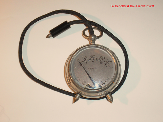 Bild 497 - Fa. Schöller & Co. Franfurt a/M. - Taschenvoltmeter - Fertigungsjahr ca. 1910 - 1920 !