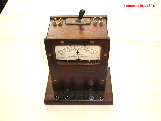 Bild 448 - Hartmann & Braun Frankfurt a/M. - Milli Ampere Meter für Telegraphentechnik - Fertigungsjahr 1920