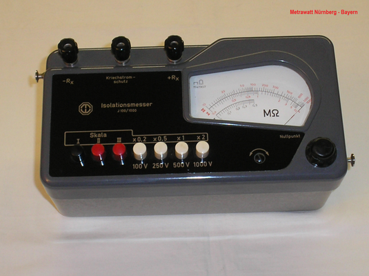 Bild 456 - Metrawatt Nürnberg - Bayern - Isolationsmessgerät Typ. J 100 / 1000 - Fertigungsjahr  1962