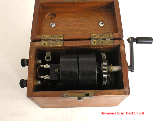 Bild 656 - Hartmann & Braun - Induktor Stromerzeugung max. 24 Volt DC - Fertigungsjahr vor 1896