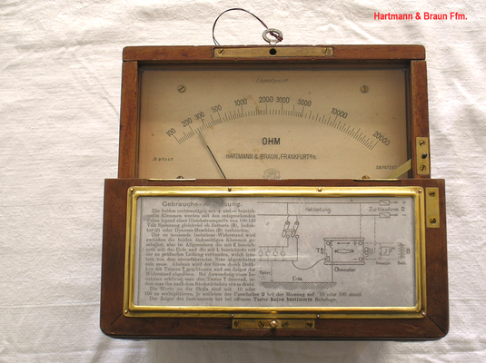 Bild 293 - Hartmann & Braun - Kreuzspul Ohmmeter nach Bruger Fertigungsjahr  1903