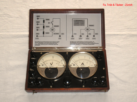 Bild 485 - Trüb & Täuber - Zürich - Weicheisen Volt und Ampere - Meter - Fertigungsjahr ca. 1910