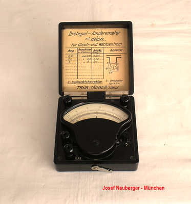 Bild 626 - Trüb, Täuber & Co. AG. Zürich - Drehspul - Amperemeter für AC / DC - Fertigungsjahr ca. 1950