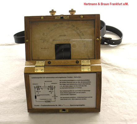 Bild 491 - Hartmann & Braun Frankfurt a/M. - Isolationsmesser mit Galvanometer - Fertigungsjahr  1913