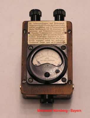 Bild 752 - Metrawatt - Nürnberg - Bayern - Multimeter als Notgerät nach dem II WK - Fertigungsjahr ca. 1948